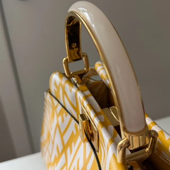 🌼Fendi Peekaboo x Sarah Coleman FF Vertigo - Mini Mimosa/White Gold Hardware - Picture 11 of 16